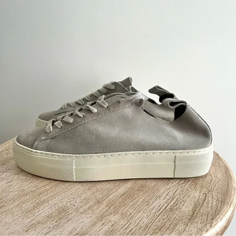 Who What Wear Daria Suede Platform Lace Up Sneakers in Gray, 8, NWOB